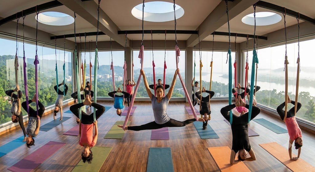 Aerial Yoga in Guwahati | Experience Modern Yoga Training at Durlav Yoga Centre